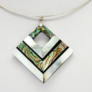 Pandantiv Paua Abalone Shell, romb, 43*43 mm 4