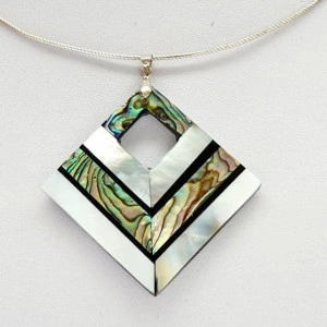 Pandantiv Paua Abalone Shell, romb, 43*43 mm 4
