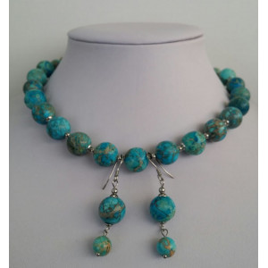 Set din jasper imperial, albastru deschis