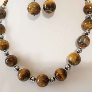 Set din margele de ochi de tigru si hematite (cod 213) - Img 2
