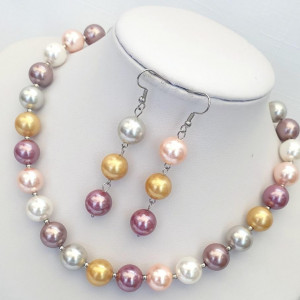 Set din perle stil Mallorca, 6 culori, si accesorii din otel inoxidabil (cod 135)3