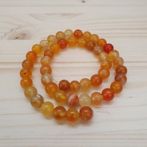Agata striped orange, 8 mm