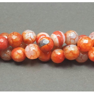 Agate striped brick-faceted spheres 8 mm - Img 2
