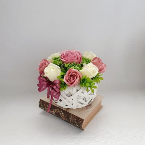 Aranjament floral din trandafiri de sapun (cod 1458)-5005