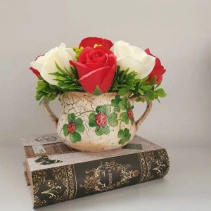 Aranjament floral in cana ceramica (cod1337) 1
