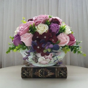 Aranjament flori de sapun - "Vintage roses" (cod 1224)