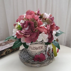 Aranjament hortensie in cos tip cana (1208) 4