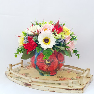 Aranjament pentru Valentine's Day cu flori de sapun (cod 1842)3