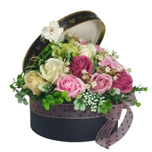Aranjament trandafiri de sapun- "Sweet Heart"-roz (cod 2216)poza45
