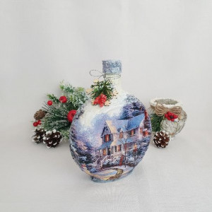 Cadouri de Craciun- Sticla handmade (cod 1533) 300
