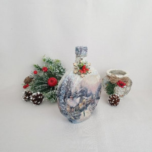 Cadouri de Craciun- Sticla handmade (cod 1535) 500