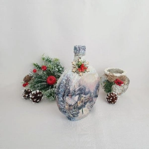 Cadouri de Craciun- Sticla handmade (cod 1535) 500