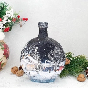 Cadouri de Craciun- Sticla handmade (cod 1709)