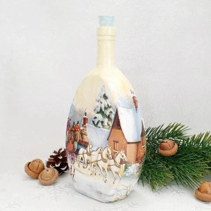 Cadouri de Craciun- Sticla handmade (cod 1722)105
