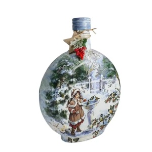 Cadouri de Craciun- Sticla handmade (cod 2167)poza4