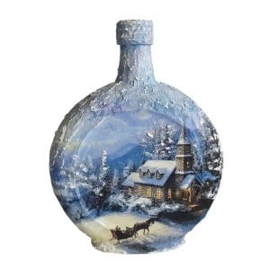 Cadouri de Craciun- Sticla handmade (cod 2320)poza2