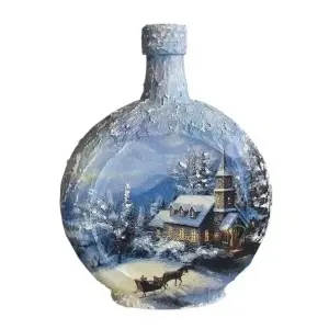 Cadouri de Craciun- Sticla handmade (cod 2320)poza2