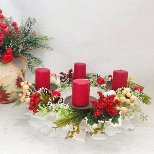 Coronita de Advent - lumanari rosii (cod 1758)