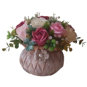 Cos rustic cu flori de sapun (cod 2339)poza 8