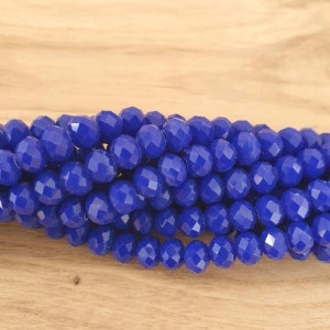 Margele de sticla, rondel , albastru cobalt,opac ,6x4 mm -10 buc