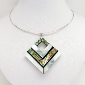 Pandantiv Paua Abalone Shell, romb, 43*43 mm 5