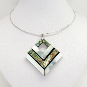 Pandantiv Paua Abalone Shell, romb, 43*43 mm 5