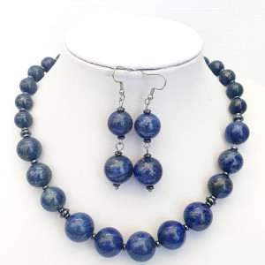 Set bijuterii din margele de lapis lazuli (cod 201)1