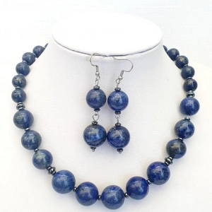 Set bijuterii din margele de lapis lazuli (cod 201)