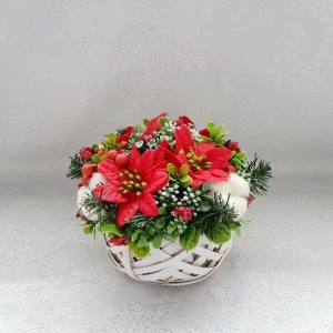 Aranjament de Craciun in cos de ratan-craciunite de sapun (cod 1287) 5