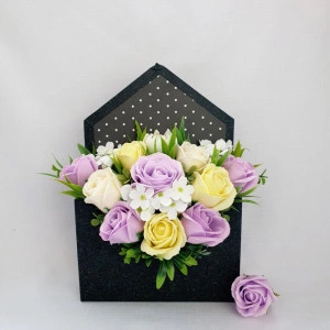Aranjament floral-cutie plic (cod 1607)-2