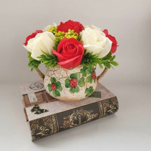 Aranjament floral in cana ceramica (cod1337) 2