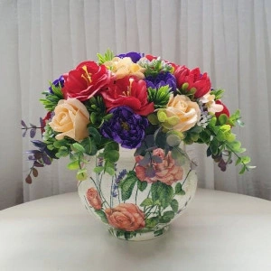 Aranjament flori de sapun - "Rose" (cod 1221)