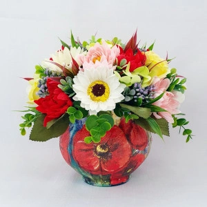 Aranjament pentru Valentine's Day cu flori de sapun (cod 1842)4