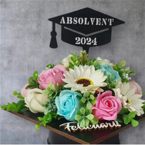 Aranjament Toca-flori de sapun-roz/albastru (cod 2083).1