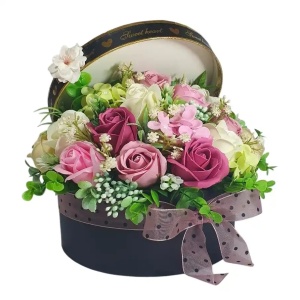 Aranjament trandafiri de sapun- "Sweet Heart"-roz (cod 2216)poza46