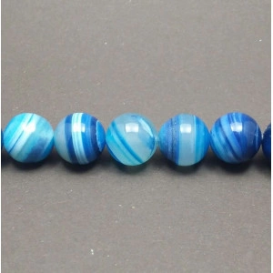 Blue striped agate, 14 mm - Img 2