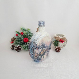 Cadouri de Craciun- Sticla handmade (cod 1535) 5001