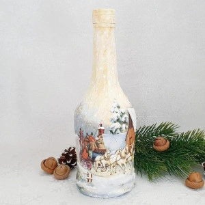 Cadouri de Craciun- Sticla handmade (cod 1712)2