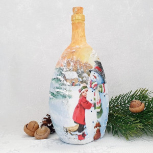 Cadouri de Craciun- Sticla handmade (cod 1721)300