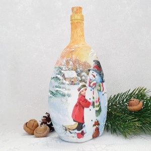 Cadouri de Craciun- Sticla handmade (cod 1721)300
