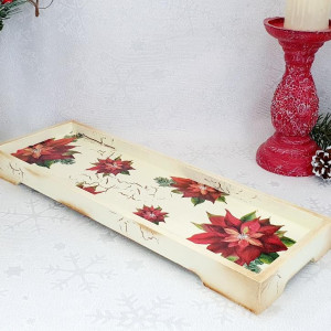 Tava de lemn decorata manual (cod 1728)3