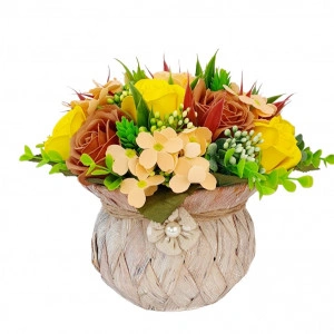 Cos rustic cu flori de sapun (cod 1846)