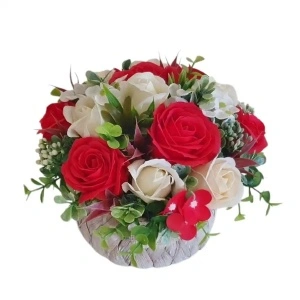 Cos rustic cu flori de sapun (cod 2221)poza11