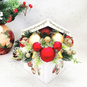 Decoratiune de Craciun in cutie de carton (cod 1780) - Img 2