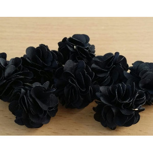 Flori din material textil-negru 2