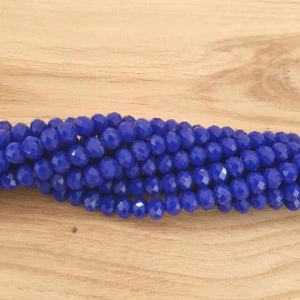 Margele de sticla, rondel , albastru cobalt,opac ,6x4 mm -10 buc 2