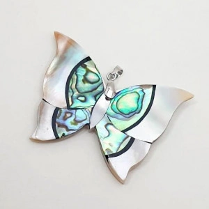 Pandantiv Paua Abalone Shell, fluture, 20*35 mm