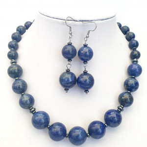 Set bijuterii din margele de lapis lazuli (cod 201)2