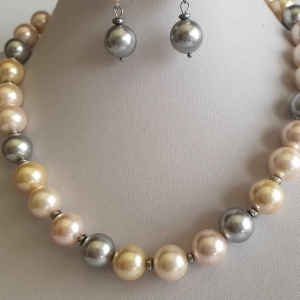 Set din perle stil Mallorca,4 culori, si accesorii din otel inoxidabil (cod 215) - Img 2