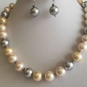 Set din perle stil Mallorca,4 culori, si accesorii din otel inoxidabil (cod 215) - Img 2